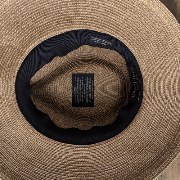 NWOT Eric Javits Phoenix Fedora Hat Natural Black UPF 50+ Sun Protection main image 8